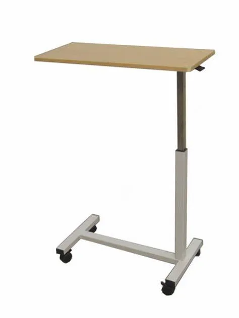 Factory Supply Wooden Table Top Hospital Furniture Medical Device Over Bed Bedside Table Hospital Adjustable Over Bed Table Used in Patient Rooms with ISO