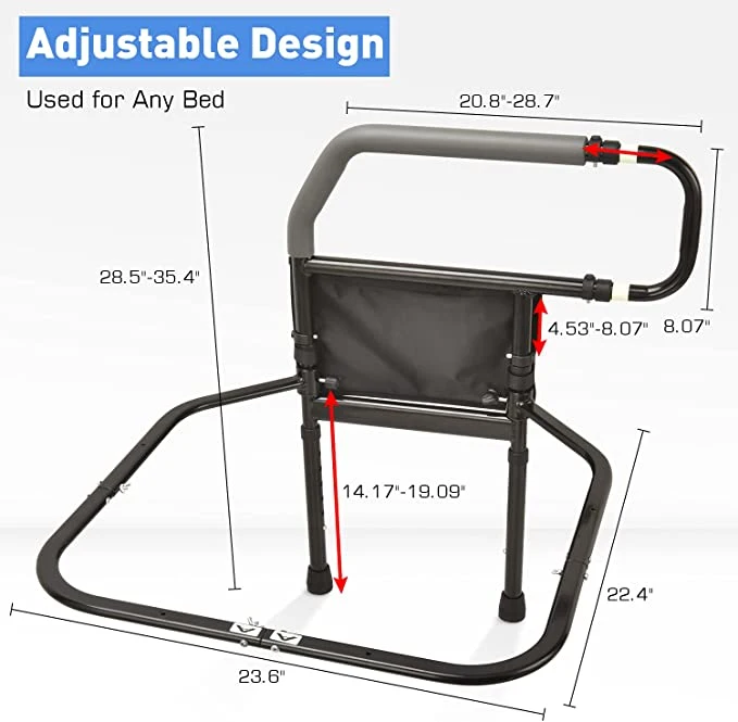 Heinsy Compact Adjustable Assist Standing Railing Handle Rail for Elderly Seniors