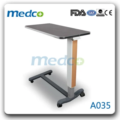 Medical Equipment Adjustable Over Bed Table Hospital Bedside Tray Table for Patient