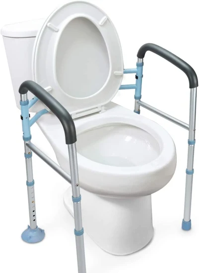 Rehabilitation Equipment Toilet Safety Rail Aluminum Support Frame Adjustable Height and Width for Stand up Physiotherapy Equipment