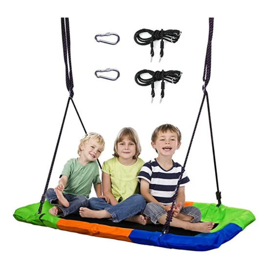 Large Garden Hammock Camping Trampoline Swing for Kids, Adults, with Durable Steel Frame Children Waterproof Adjustable Ropes