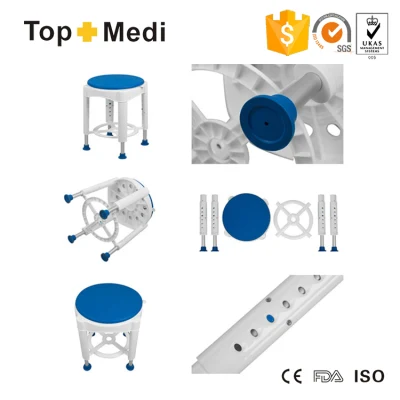 Rehabilitation Bathroom Safety Aluminum Rotating Plastic Shower Bath Chair