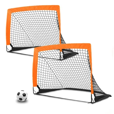 Mini Pop up Folding Portable Football Soccer Goals Twin Goal