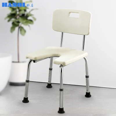 Hanqi Durable Lightweight Aluminum Alloy Practical Anti-Slip Disabled Seat Shower Chair