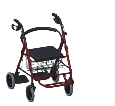 Lightweight Folding Aluminum Mobility Elderly Disability Walking Aid with Basket and Footrest