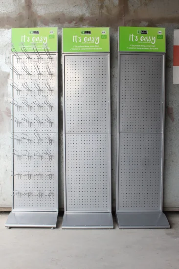 Flat Advertising Head Perforated Metal Pegboard Tools Exhibition Display Stand